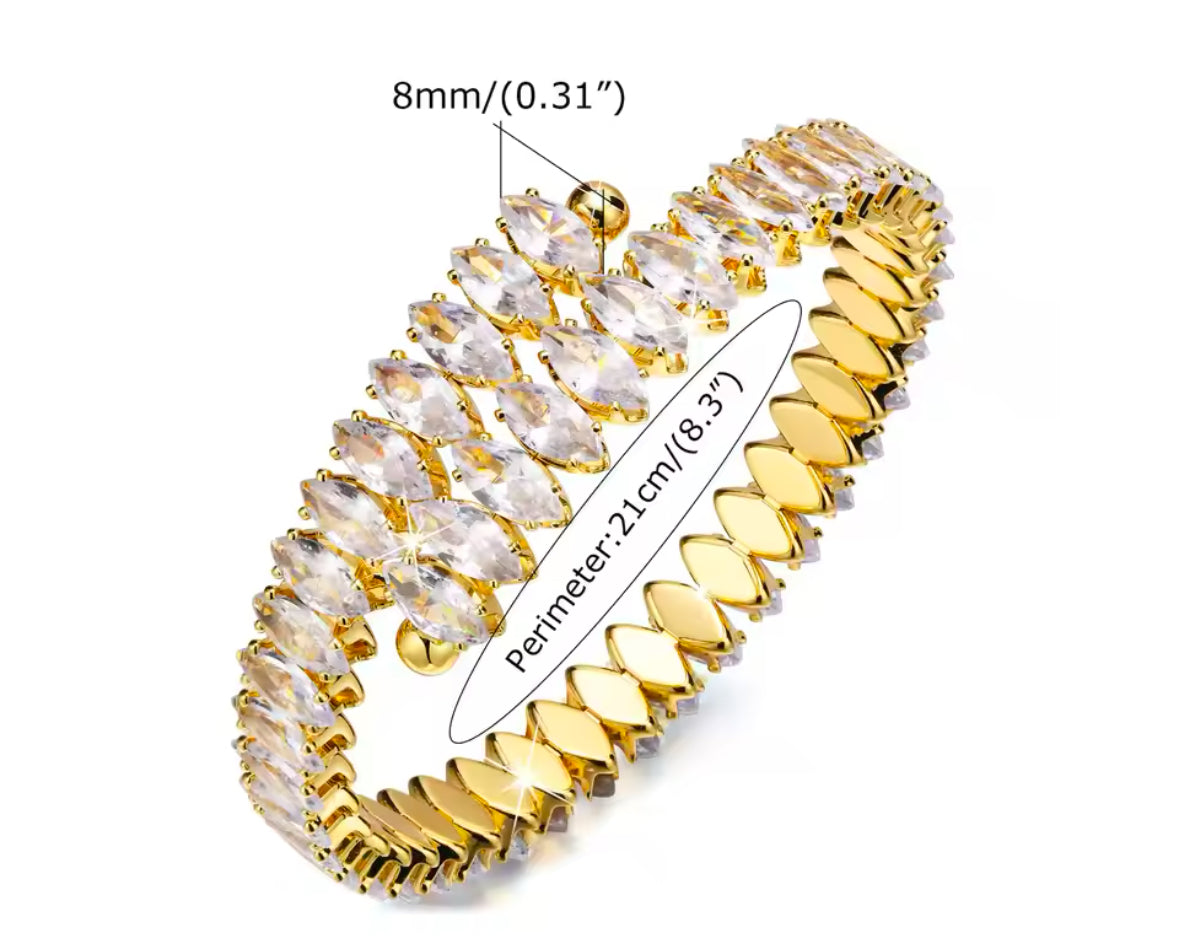 Open Adjustable Zirconia Bracelet