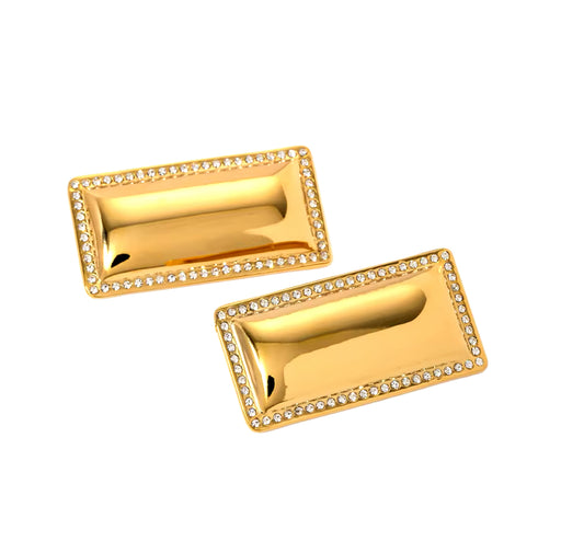 Zircon Rectangle Earrings