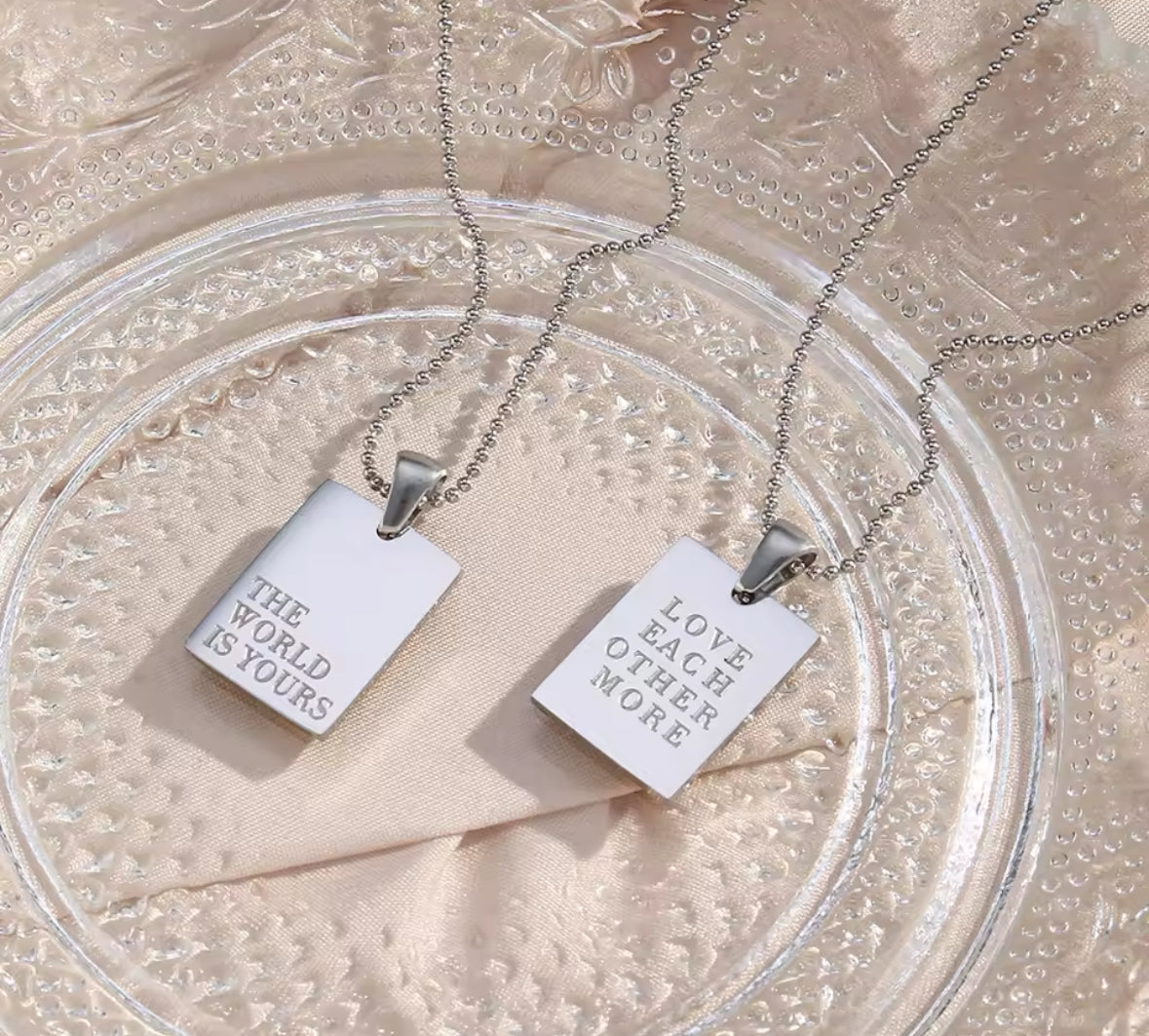 Words of Affirmation Necklace Silver