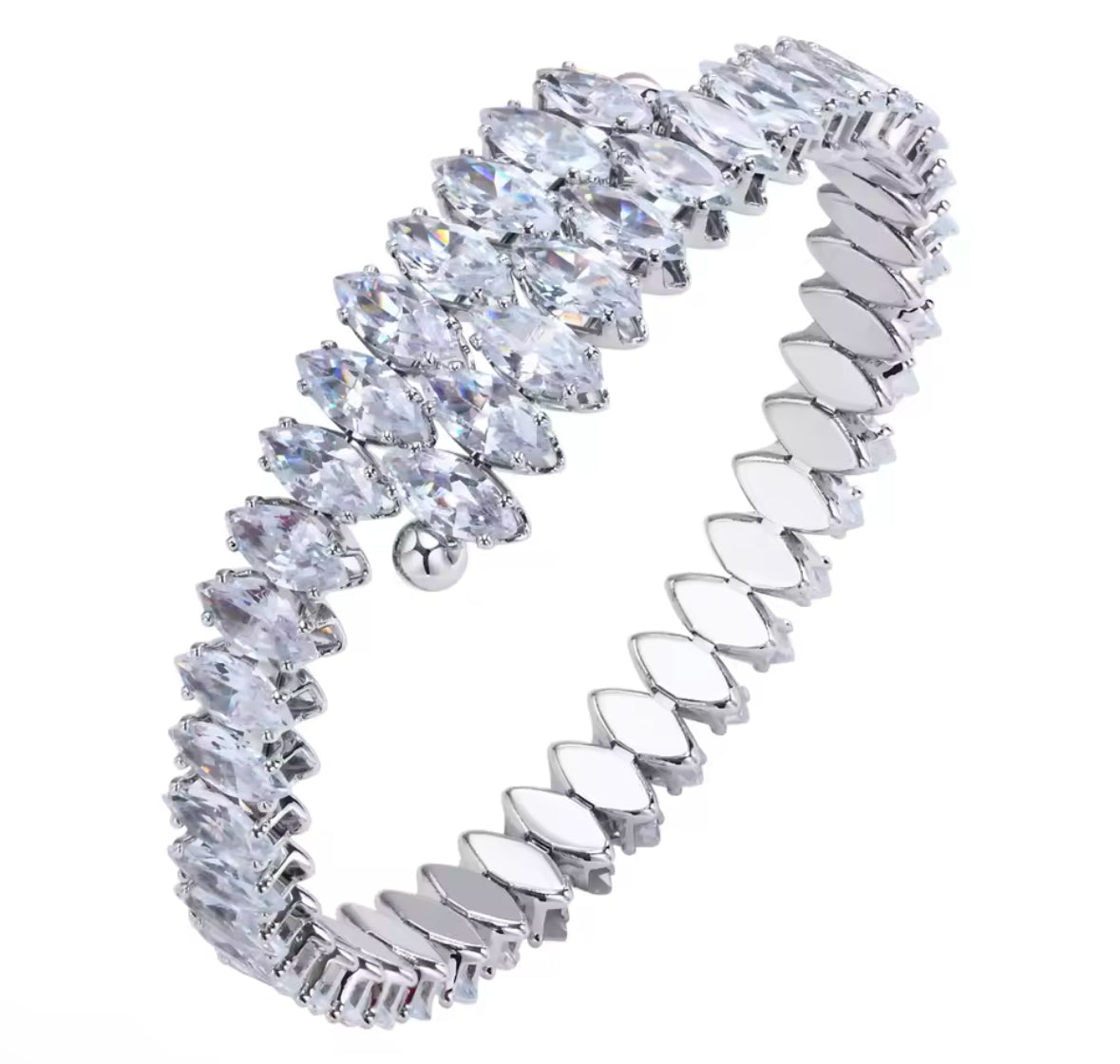 Open Adjustable Zirconia Bracelet