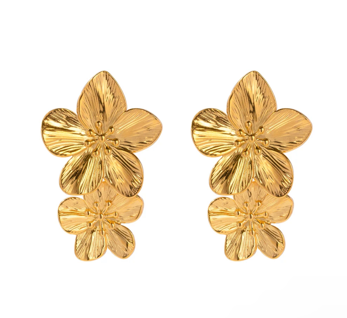 Double Layer Flower Stud