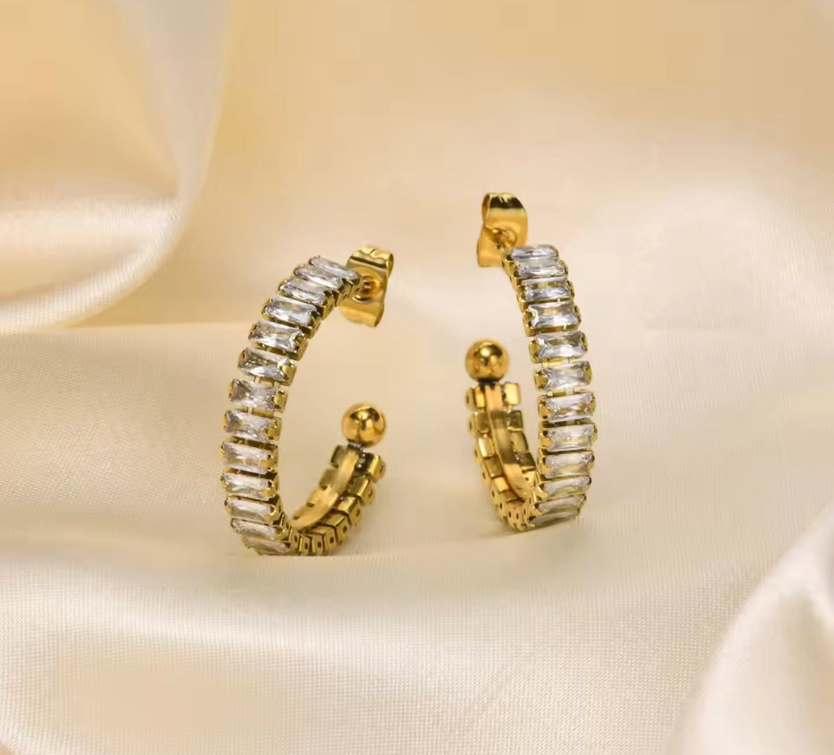 Medium Sized Zircon Hoops