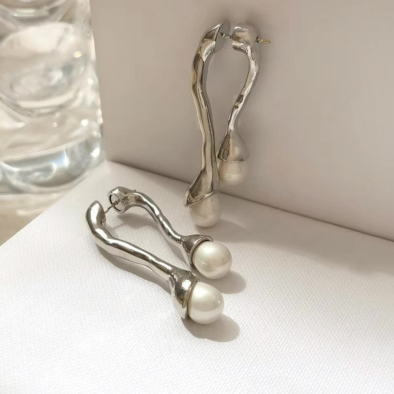 Pearl Drop Down Earrings