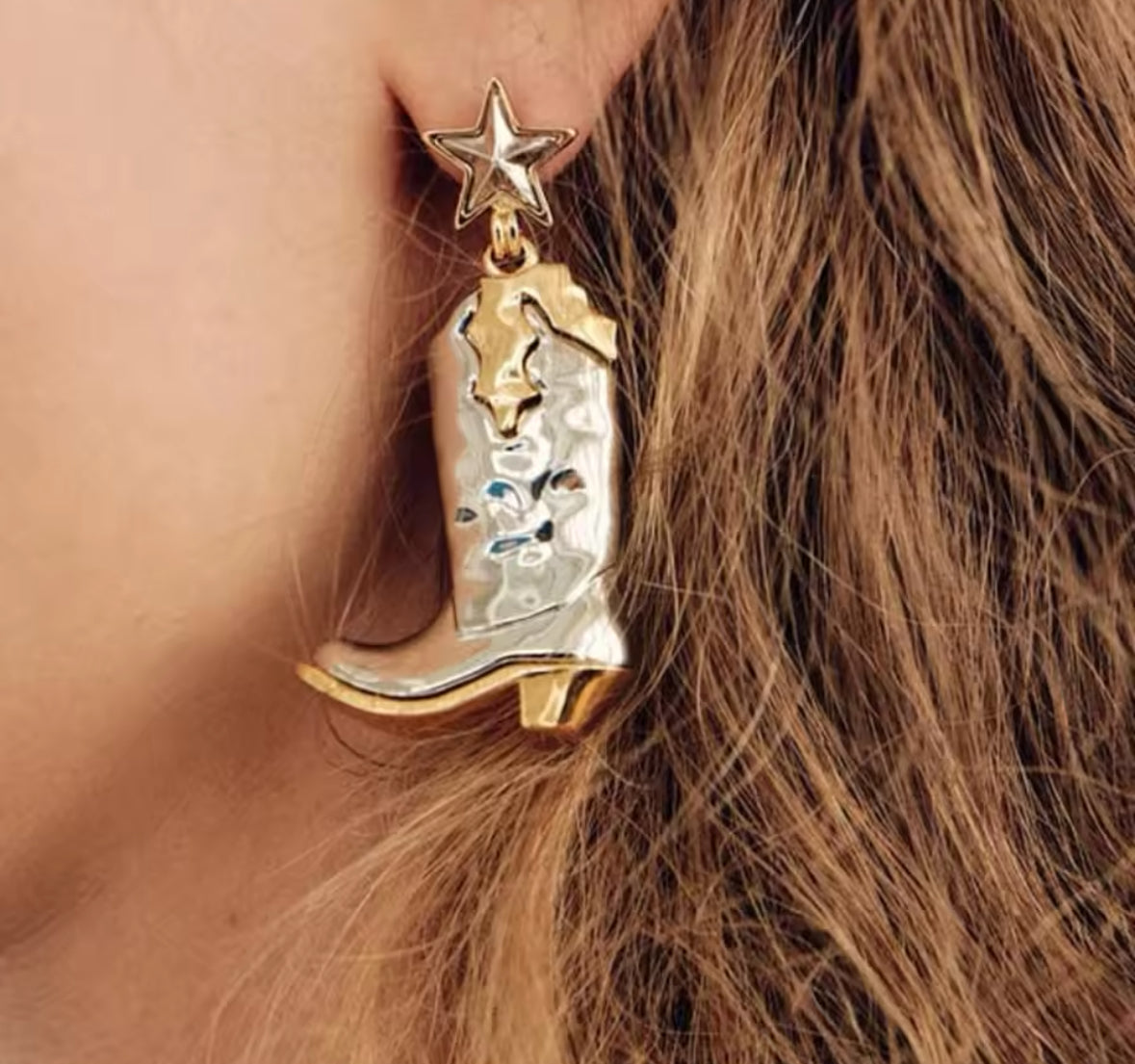 Mixed Metal Cowboy Earrings