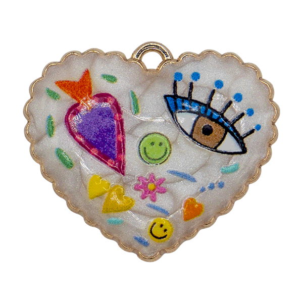 Evil Eye Heart Charm