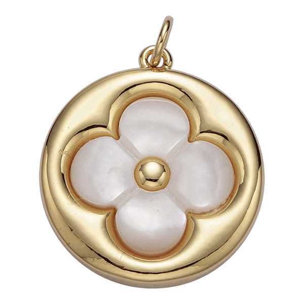 Pearl Flower Circle Charm