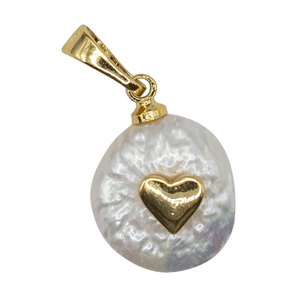 Pearl Heart Charm