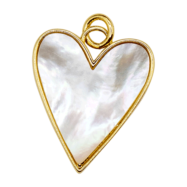 White Heart Charm